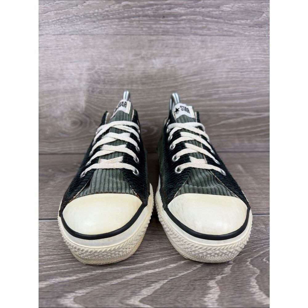 Vtg Converse All-Star Men’s Sz 6/Womens 8 Low Green Corduroy Sneakers Made in US - Picture 2 of 12